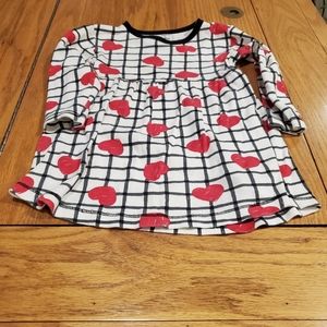 Long Sleeve Dress With Hearts 3T by Touched by Nature 100% Organic Cotton